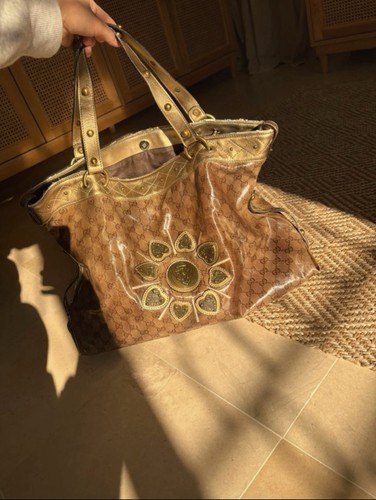 Gucci sac main toile et - sac, à